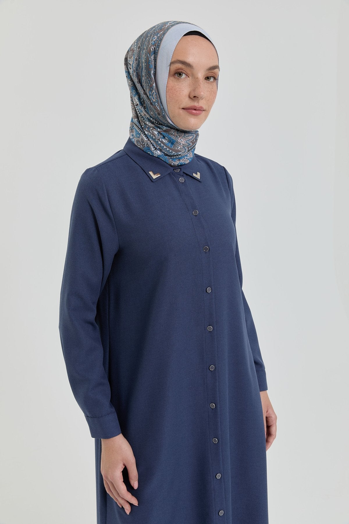 Tunic with Collar Accessory - Indigo