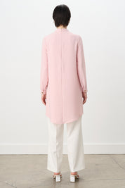 Ruffled Tunic with Collar Accessory - Powder Pink