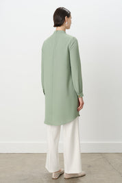 Ruffled Tunic with Collar Accessory - Green