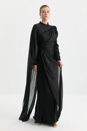 Dress with Collar Detail - Black