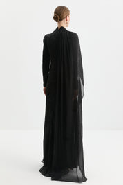 Dress with Collar Detail - Black