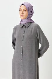Collared Pants Tunic Set - Anthracite