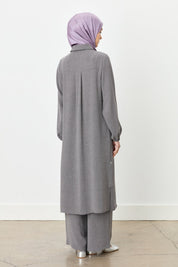 Collared Pants Tunic Set - Anthracite