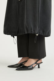 Comfort Fit Lyocell Shirt with Collar Detail - Black