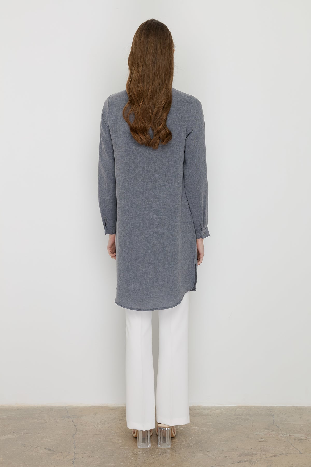 Tie-Neck Basic Tunic - Black