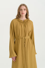 Frilled Linen Dress - Acid