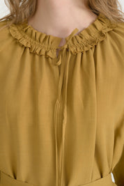 Frilled Linen Dress - Acid