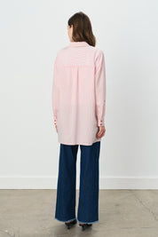 Viscose Tunic with Buttoned Side Seams - Red