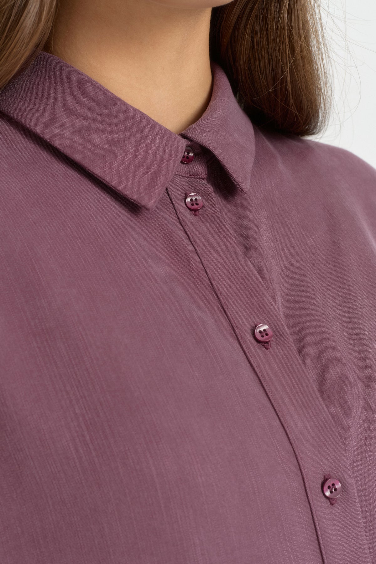 Lyocell Tunic Set with Asymmetric Side Details - Plum