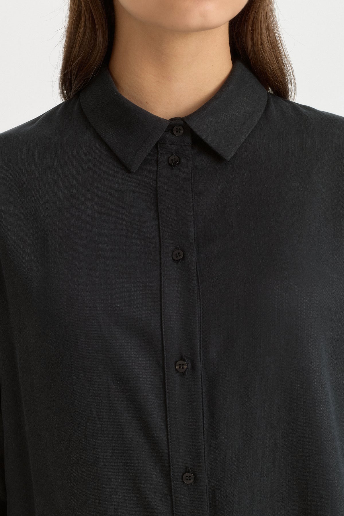 Asymmetrical Lyocell Tunic & Pants Set - Black