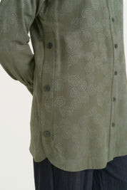 Viscose Tunic with Side Details - Emerald