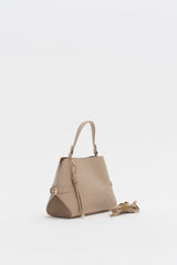 Bag with Buckle Detail Sides and Charm Accessory - Earth