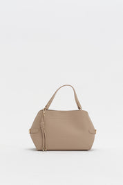 Bag with Buckle Detail Sides and Charm Accessory - Earth