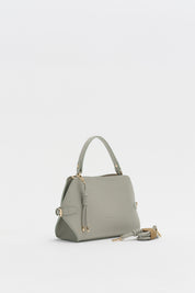 Bag with Buckle Detail Sides and Charm Accessory - Green
