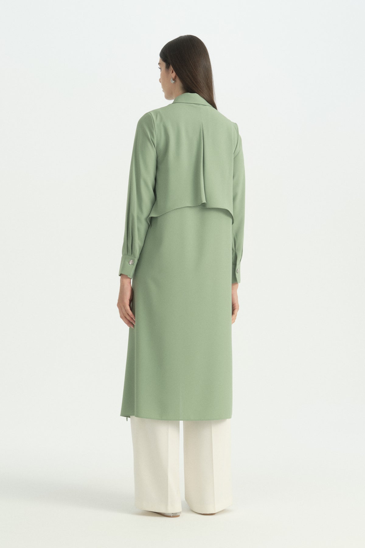 Long-Sided Brooched Tunic - Çağla