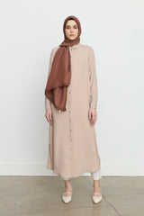 Basic Tunic with Side Slits - Beige