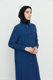 Yanları Yırtmaçlı Basic Tunik - İndigo