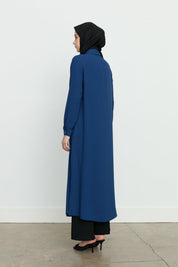 Yanları Yırtmaçlı Basic Tunik - İndigo