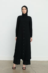 Yanları Yırtmaçlı Basic Tunik - Siyah