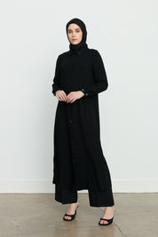 Yanları Yırtmaçlı Basic Tunik - Siyah