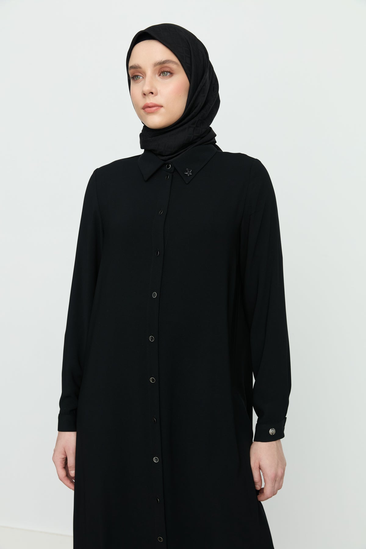 Yanları Yırtmaçlı Basic Tunik - Siyah