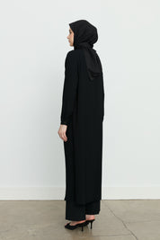Yanları Yırtmaçlı Basic Tunik - Siyah