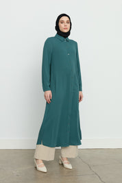 Side Slit Basic Tunic - Green