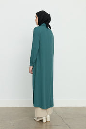 Side Slit Basic Tunic - Green