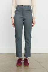 Straight-Leg Denim Pants with Side Studs - Smoke Gray