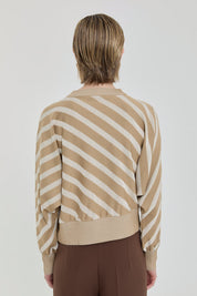 Batwing Sleeve Crop Sweater - Beige