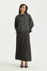 Batwing Crop Jacket - Black