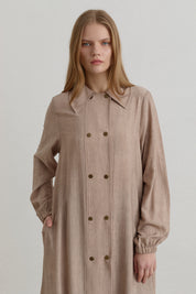 Yarım Kruvaze rayon Ferace - Bej