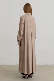 Yarım Kruvaze rayon Ferace - Bej