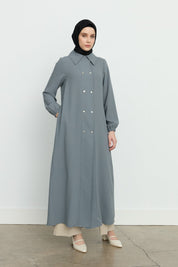 Half-Breasted Abaya - Grey