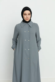 Half-Breasted Abaya - Grey