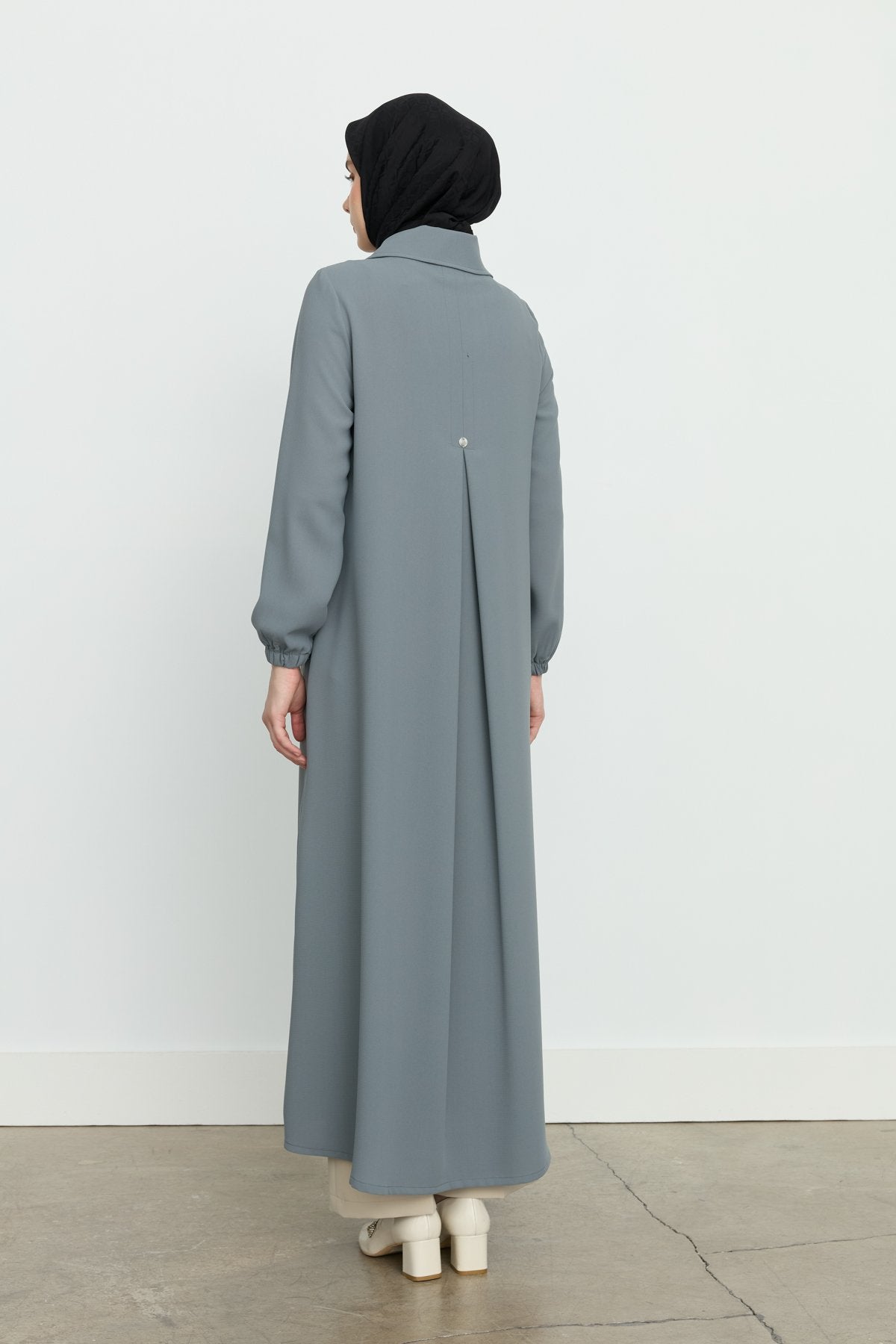 Half-Breasted Abaya - Grey
