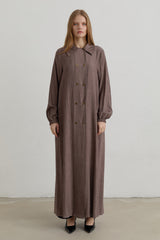 Yarım Kruvaze rayon Ferace - Kahve