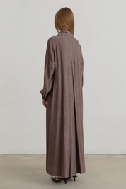 Yarım Kruvaze rayon Ferace - Kahve