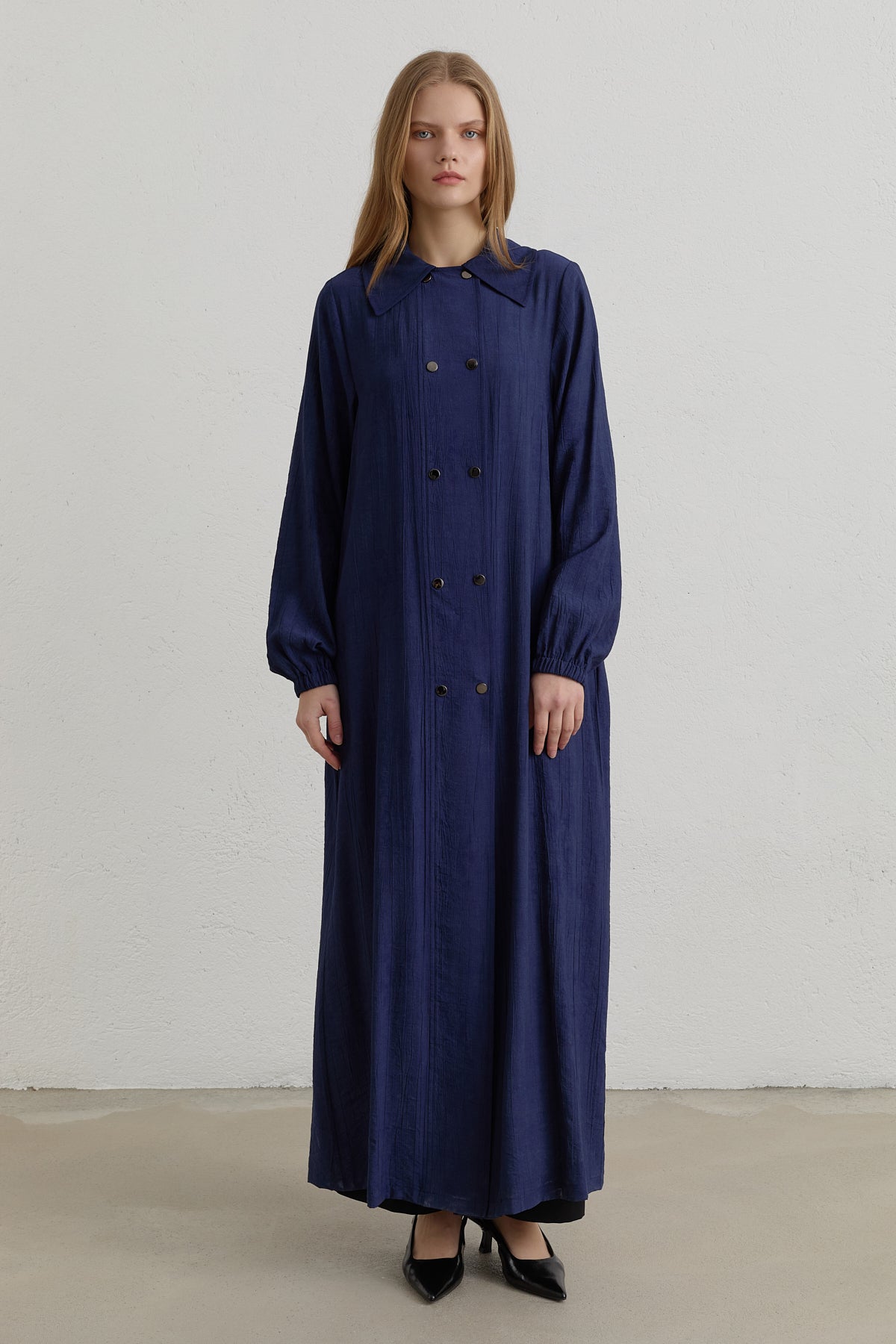 Yarım Kruvaze rayon Ferace - Lacivert