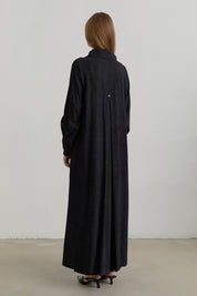 Yarım Kruvaze rayon Ferace - Siyah