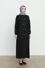Half Wrap Tencel Trench Coat - Black