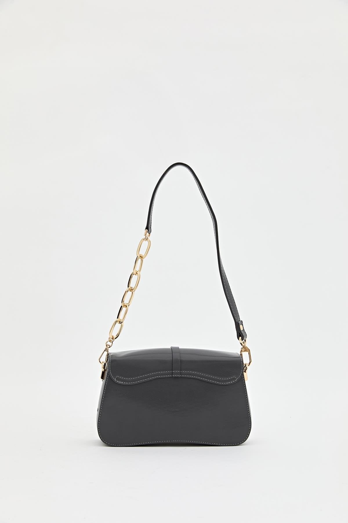 Chain Detail Crossbody Bag - Anthracite