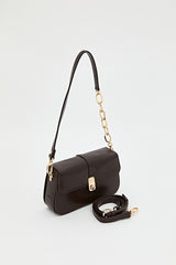 Chain Detail Crossbody Bag - Coffee