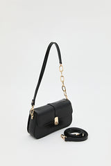 Chain Detail Crossbody Bag - Black