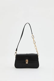 Chain Detail Crossbody Bag - Black