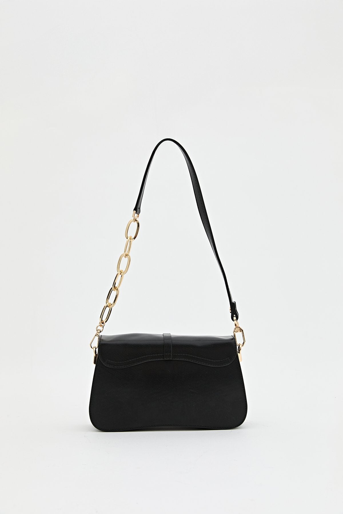 Chain Detail Crossbody Bag - Black