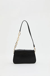 Chain Detail Crossbody Bag - Black