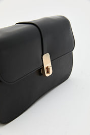 Chain Detail Crossbody Bag - Black