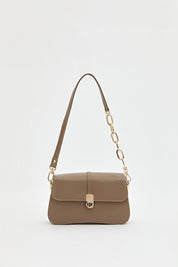 Chain Detail Crossbody Bag - Mink