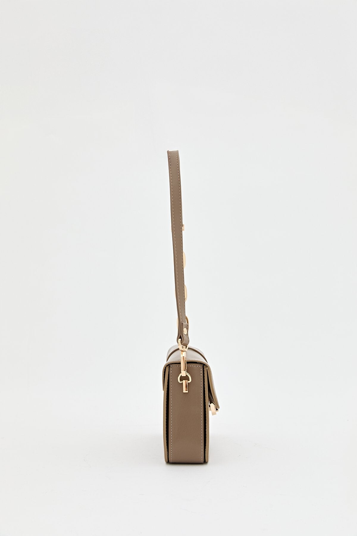 Chain Detail Crossbody Bag - Mink